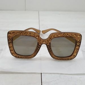 Italian Style Big Bling Square Sunglasses
